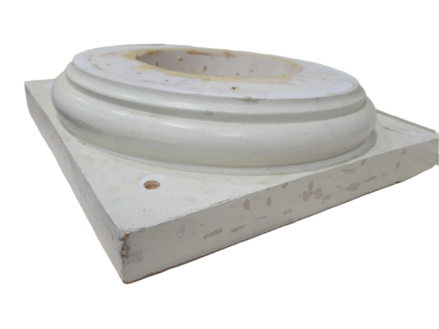 Painted Foam & Wood Architectural Column with Base Plate and Plinth