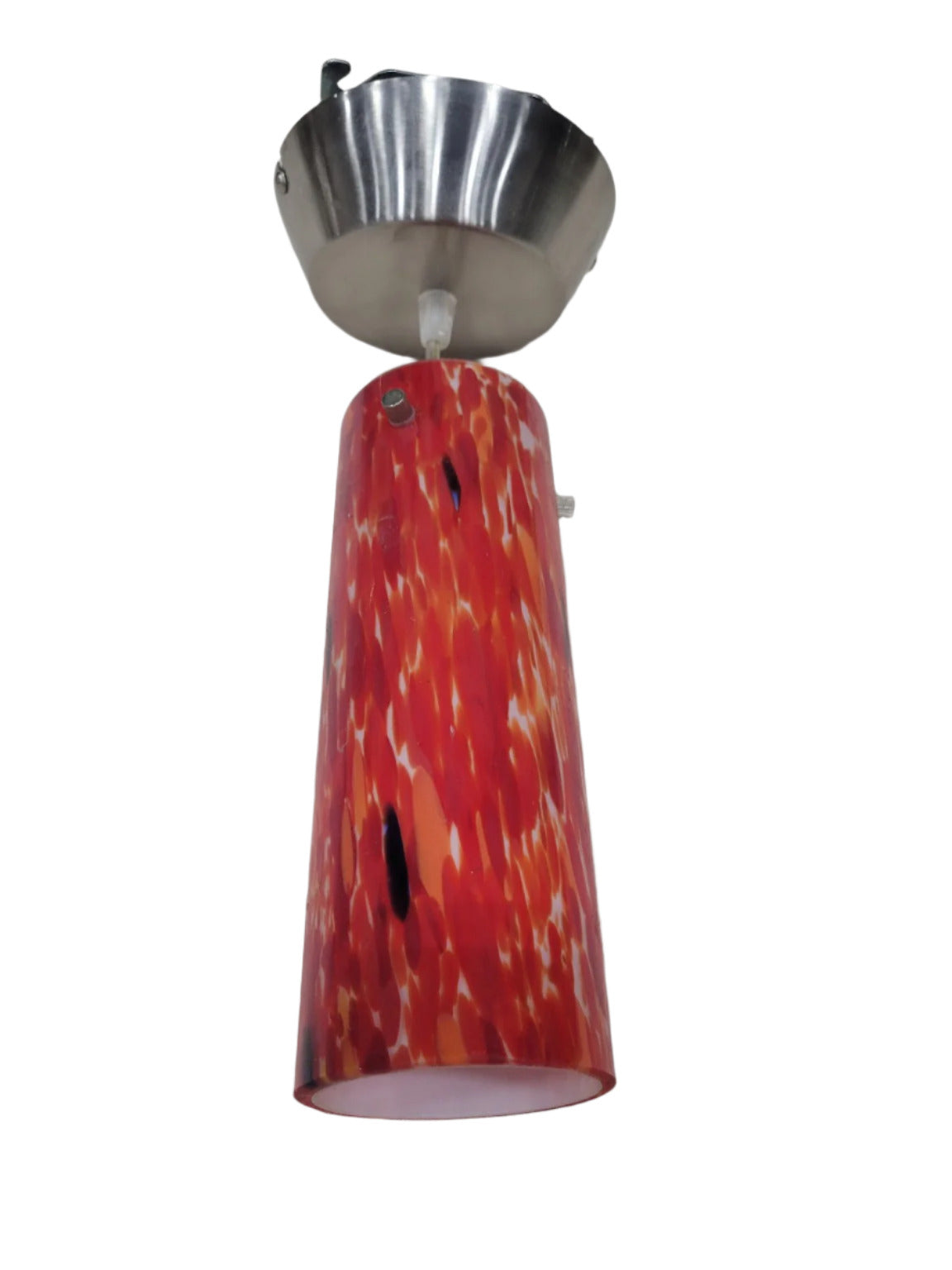 Easylite Red Glass Pendant Light – 3" Ø x 8 ⅝" L with Escutcheon