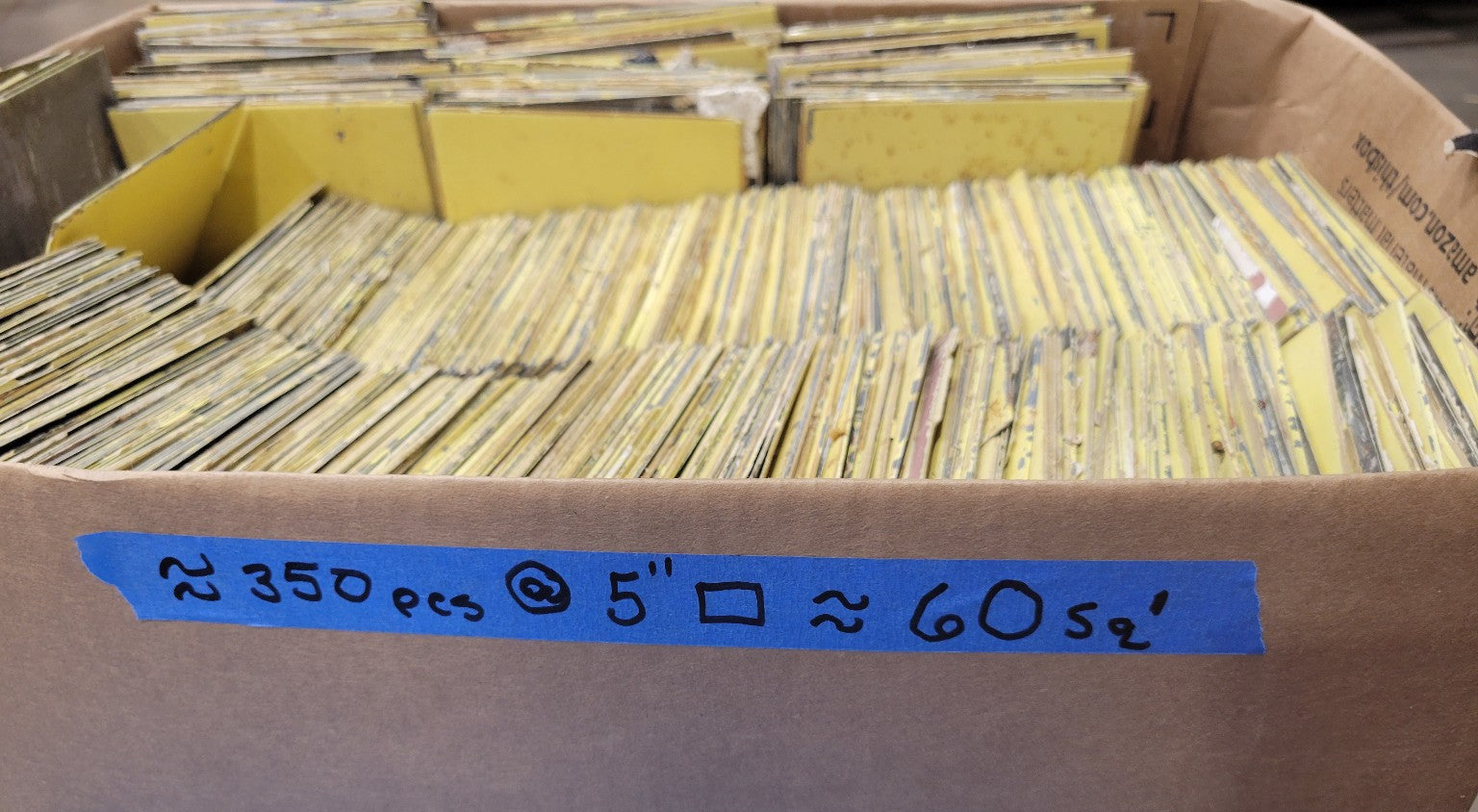 Vintage Yellow Metal Wall Tiles – 5" Square (Approx. 350 pcs  60 sq ft)