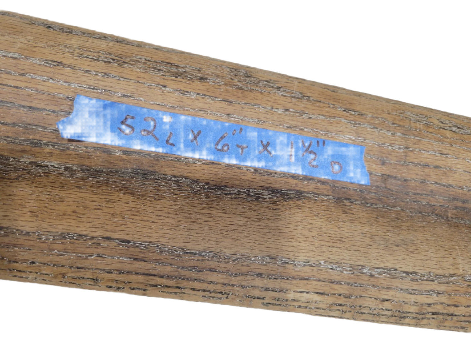 Reclaimed Oak Bar Rail Molding – 52" Bullnose Edge Trim