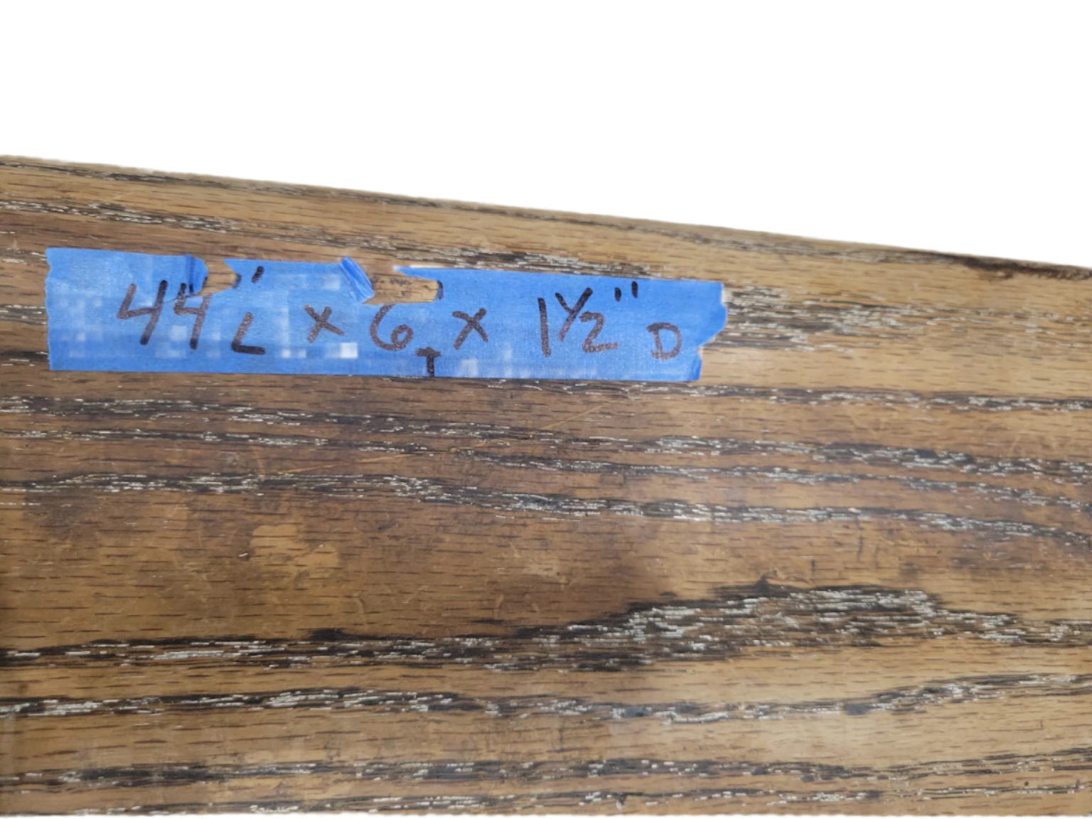 Reclaimed Oak Bar Rail Molding – 44" Bullnose Edge Trim