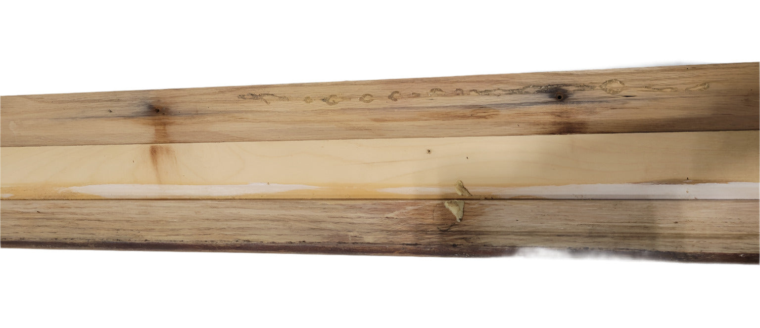 Reclaimed Oak Bar Rail Molding – 72" Bullnose Edge Trim