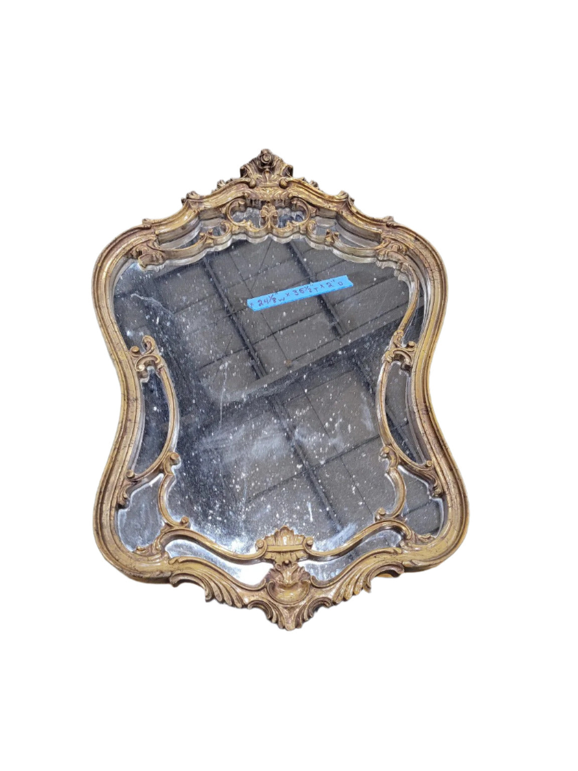 Antique Gilt Rococo Wall Mirror with Ornate Frame