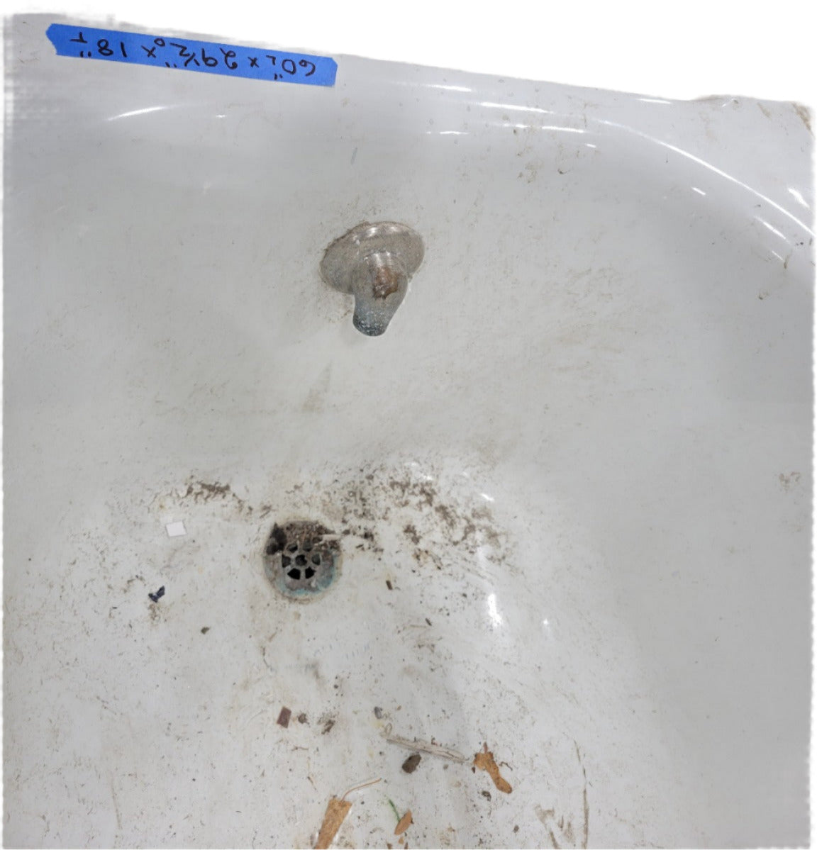 Vintage Cast Iron Alcove Bathtub – 60" White Enamel Finish