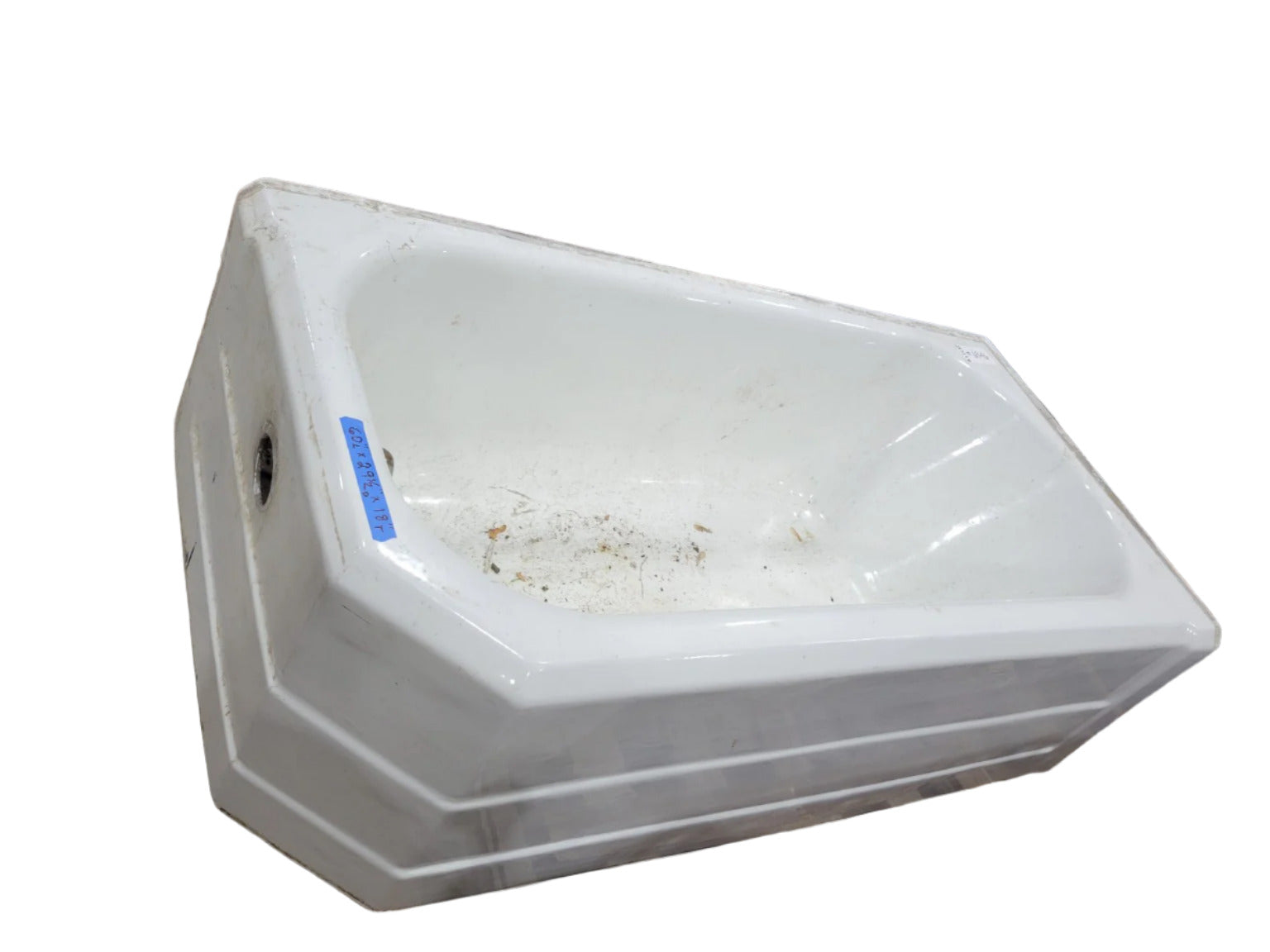 Vintage Cast Iron Alcove Bathtub – 60" White Enamel Finish