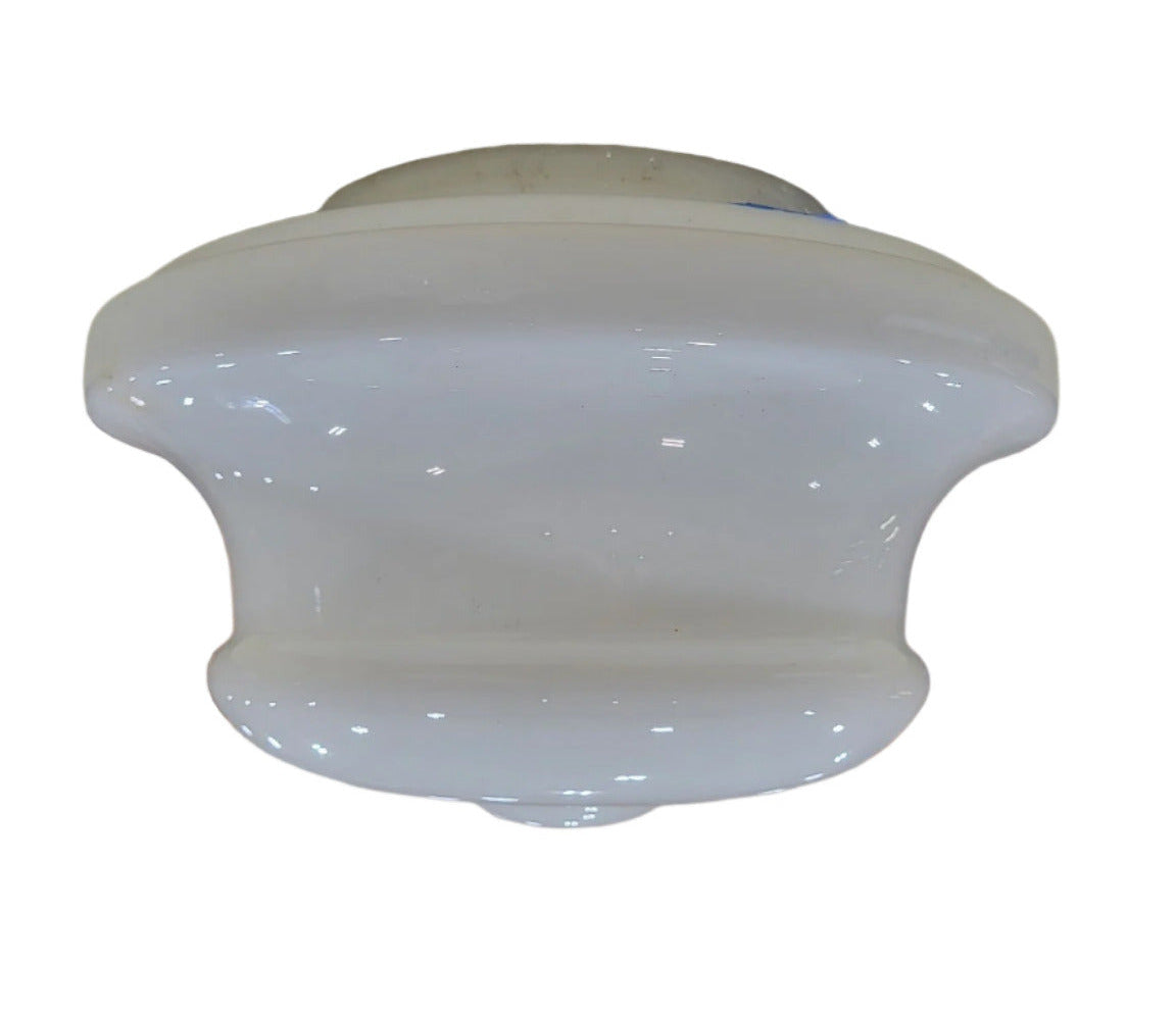 13 ½" White Milk Glass Art Deco Light Shade with 8 Flange