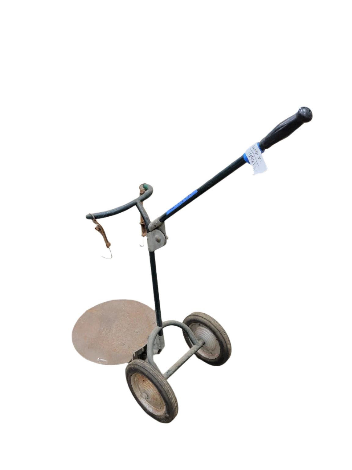 Vintage Two-Wheel Oxygen Tank Dolly – 39" Base, 43" Tall