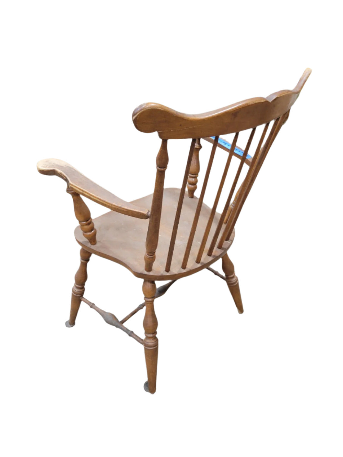 Vintage Windsor-Style Comb-Back Armchair with Turned Legs