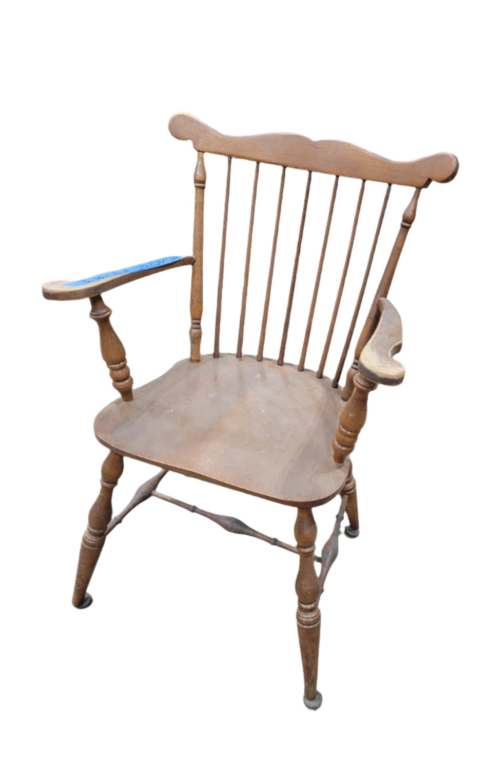 Vintage Windsor-Style Comb-Back Armchair with Turned Legs
