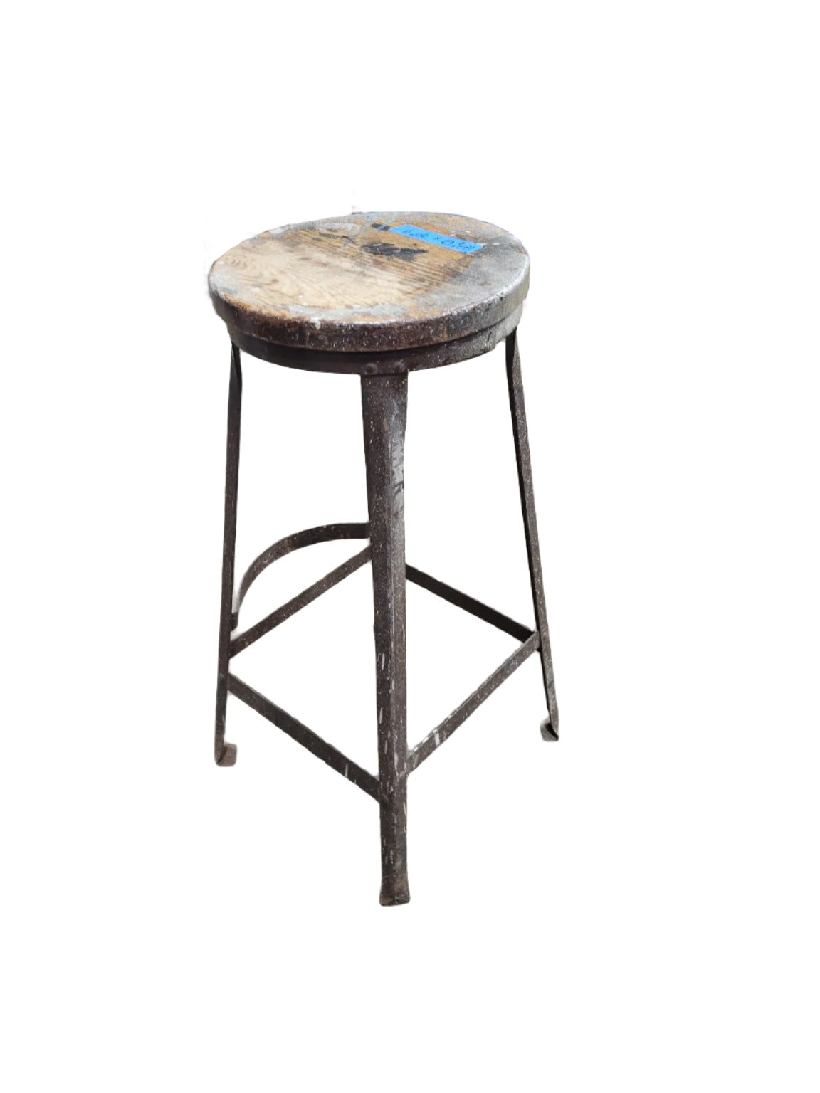Industrial Metal and Wood Stool – 30” High