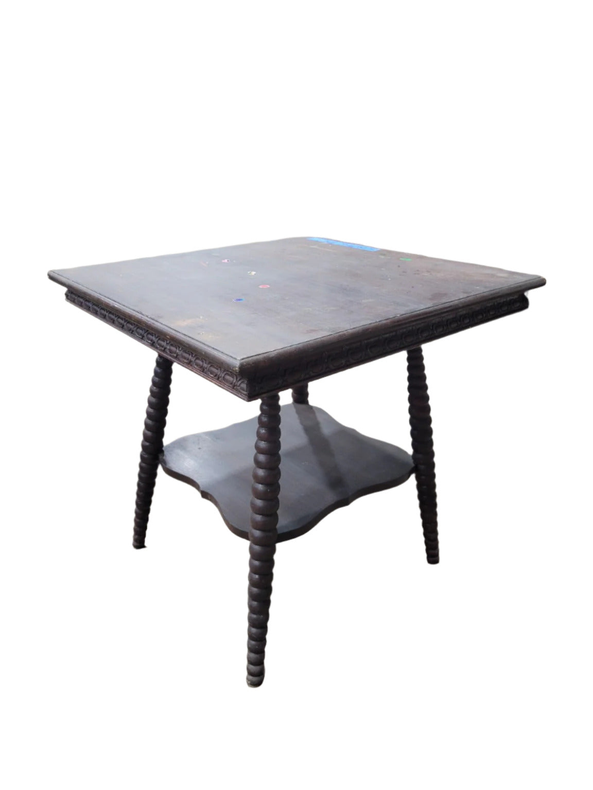 Antique Spool Leg Side Table – 24" High