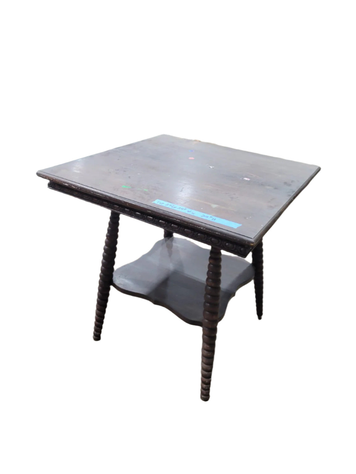 Antique Spool Leg Side Table – 24" High