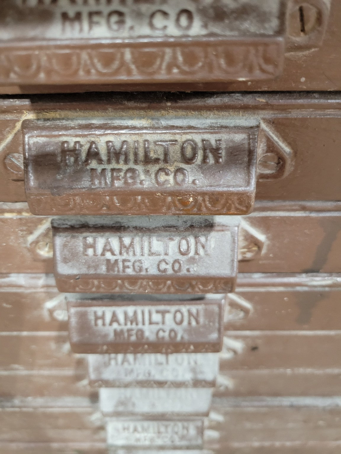 Hamilton Mfg. Co. Flat File Cabinet with Laminate Top – 15 Drawers