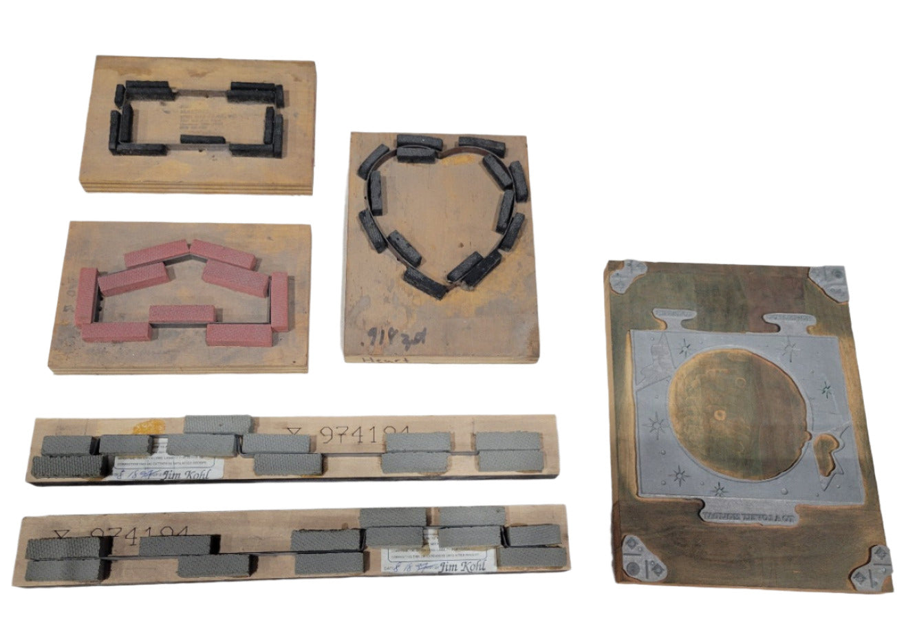 Vintage Die Cut Block Set – Dated 1997, Signed by Jim Kohl