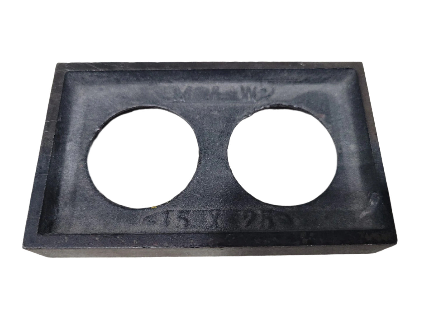 Metal Letterpress Printing Block – Dual 1.5” x 2.5” Circular Cutouts