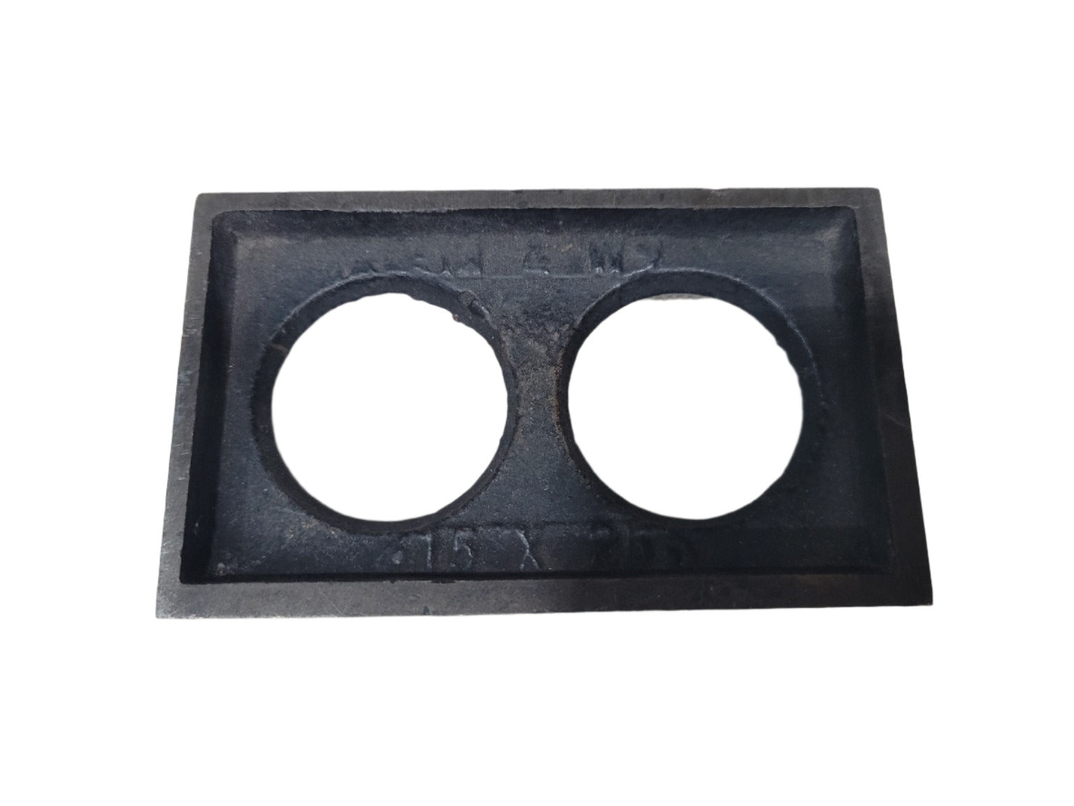 Metal Letterpress Printing Block – Dual 1.5” x 2.5” Circular Cutouts