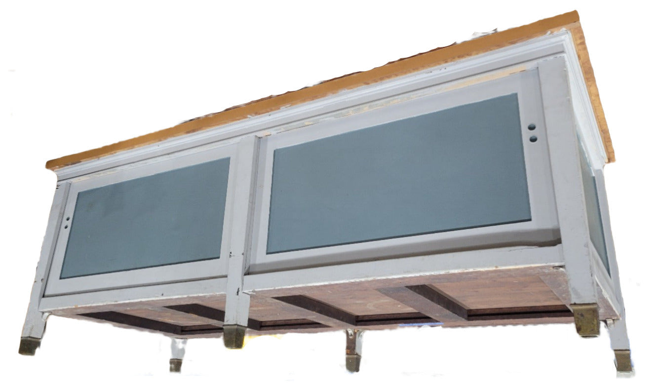 Salvaged Print Shop Workbench with Sliding Doors