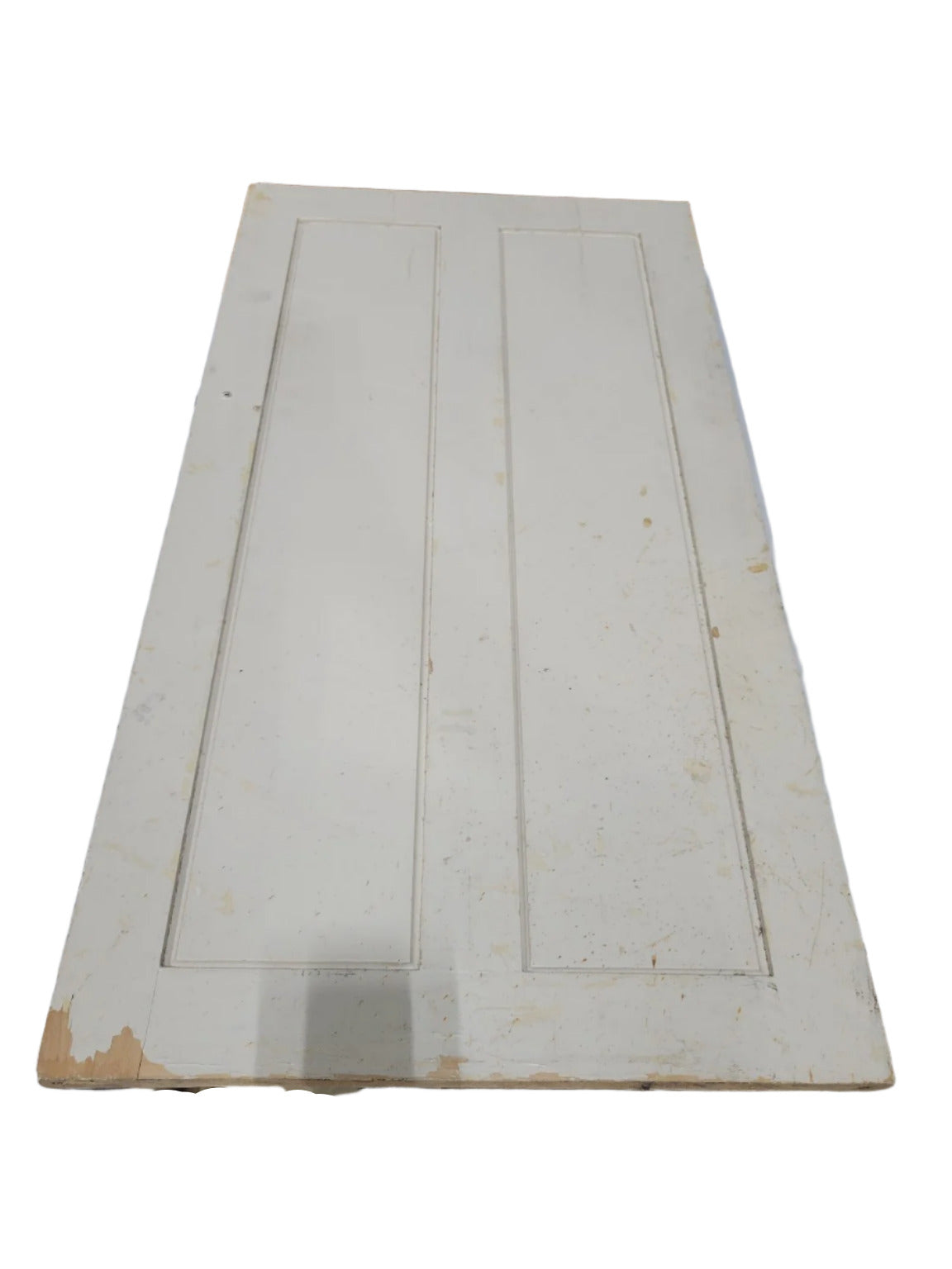 Vintage 2-Panel Wood Cabinet Door – Cream Painted Finish