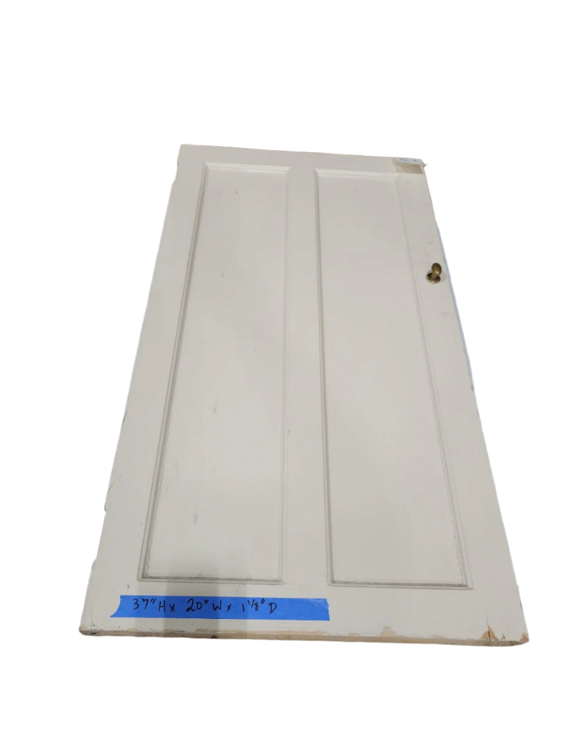 Vintage 2-Panel Wood Cabinet Door – Cream Painted Finish