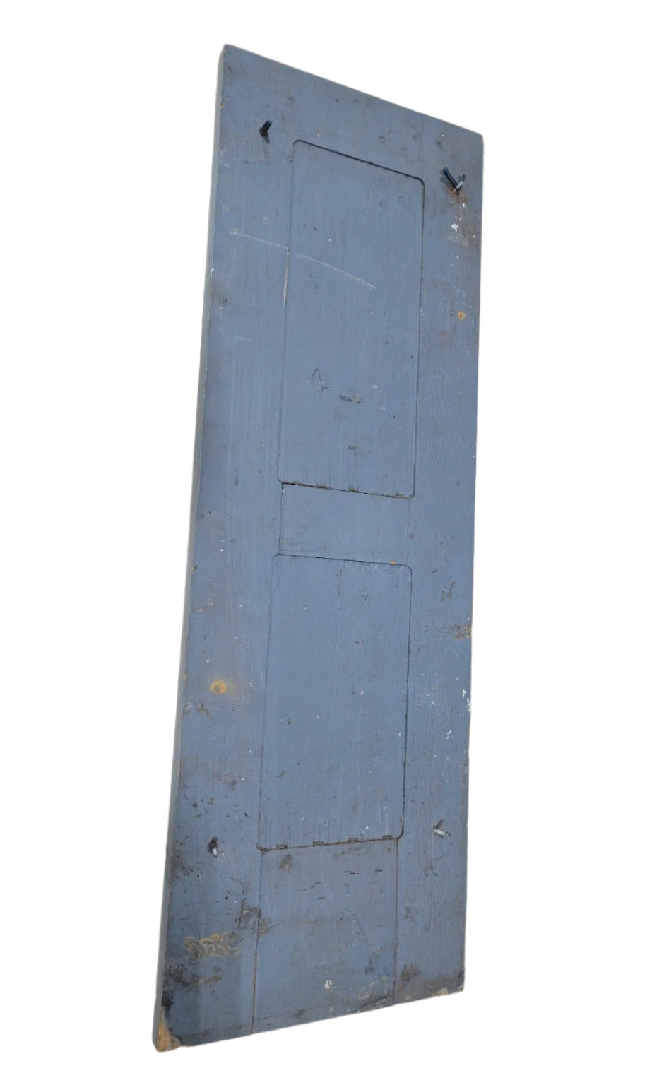 Antique Blue Painted Wood Window Shutter – 13 ¾" W x 40" T