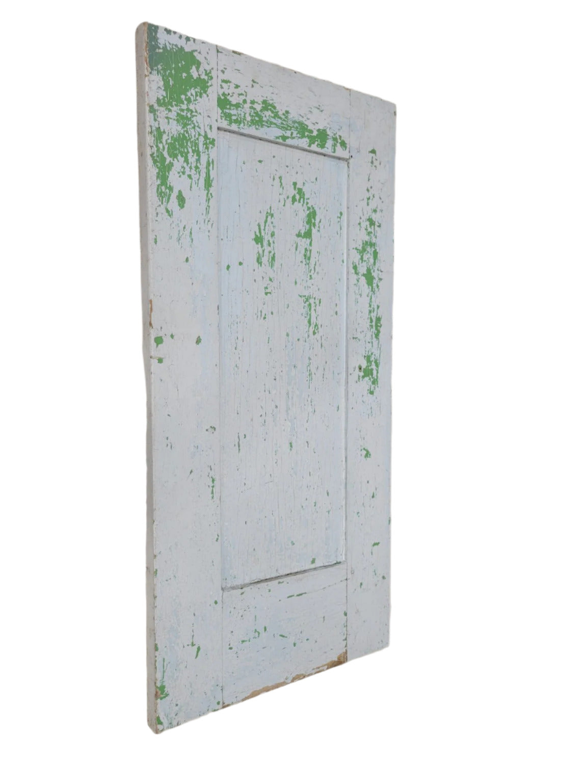 Antique Two-Tone Painted Wood Cabinet Door – 12 ¾" W x 27 ½" T