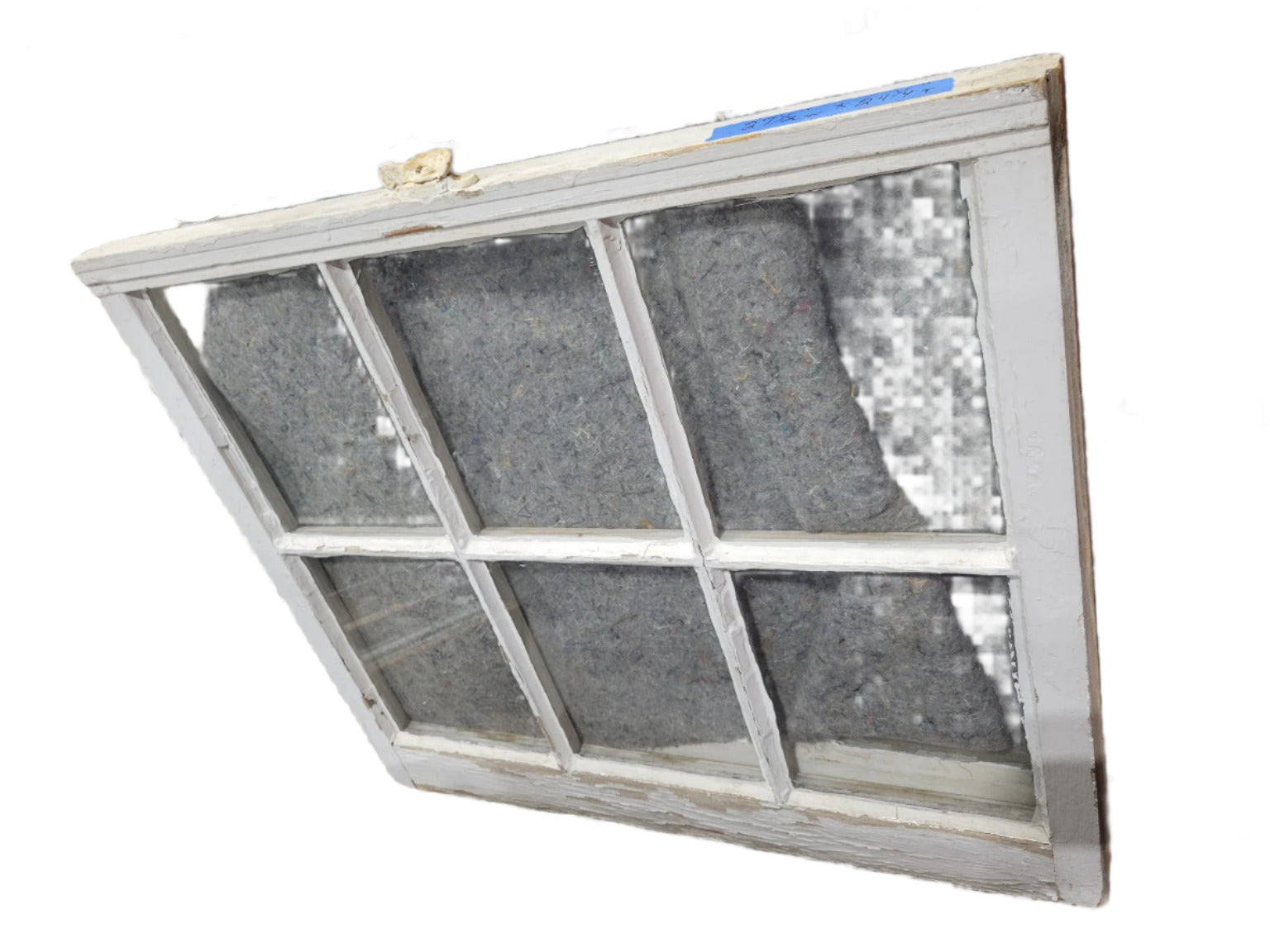 Antique 6-Pane Wood Window Sash – 27 ½" W x 24 ½" T