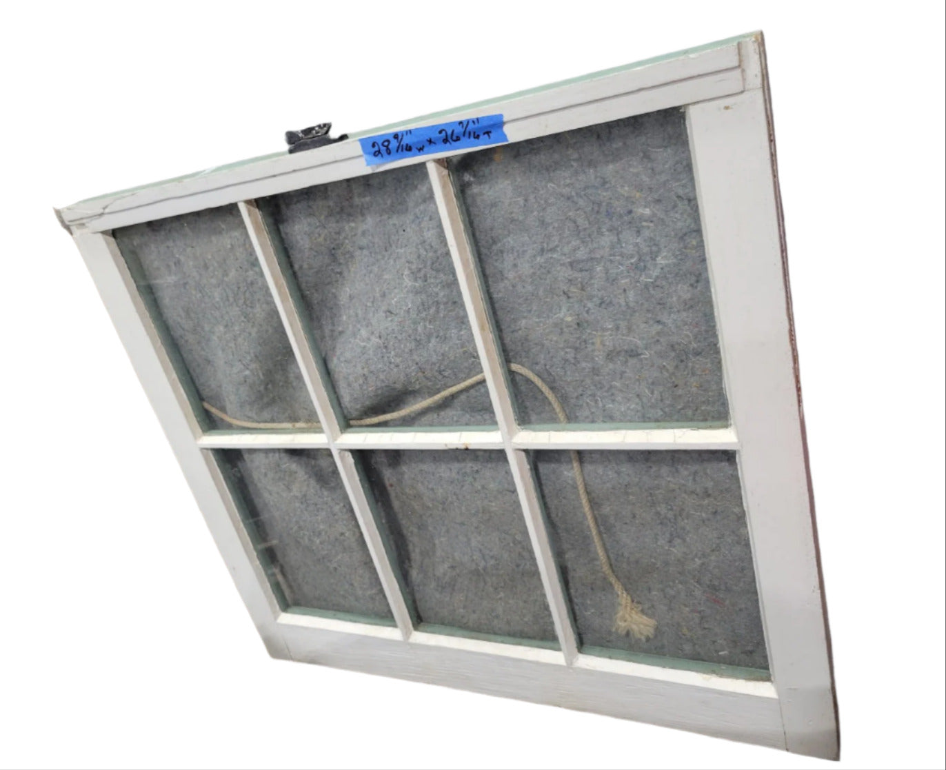 Antique 6-Pane Wood Window Sash – 28 9/16" W x 26 7/16" T