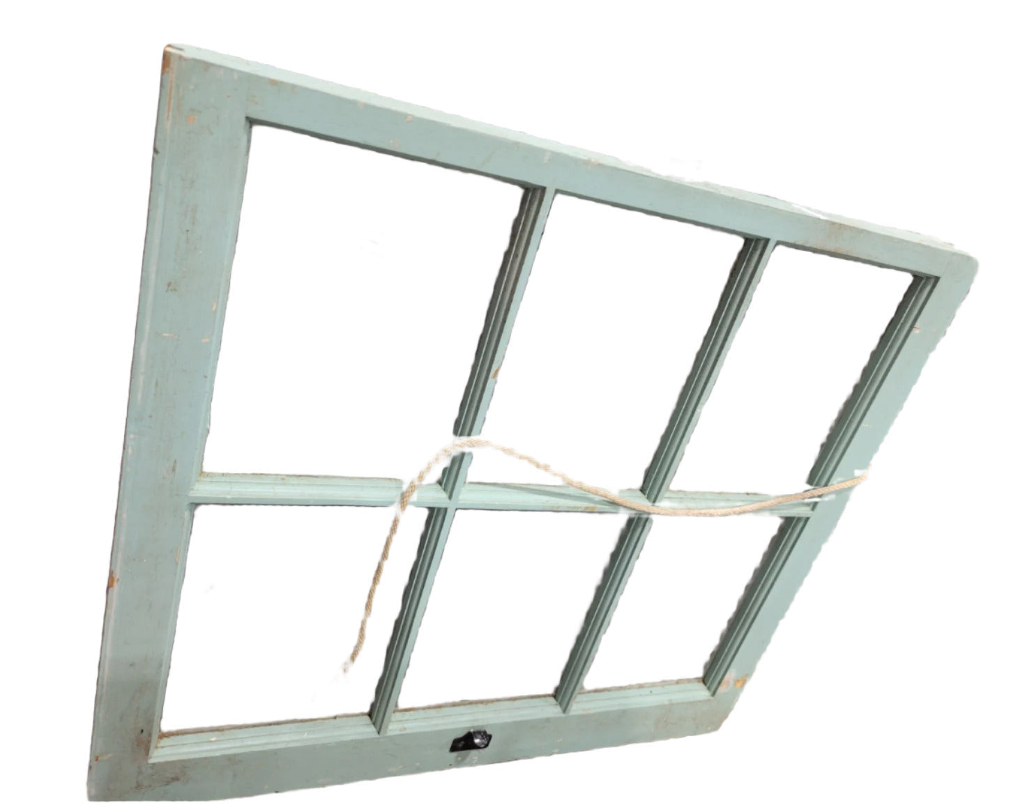 Antique 6-Pane Wood Window Sash – 28 9/16" W x 26 7/16" T