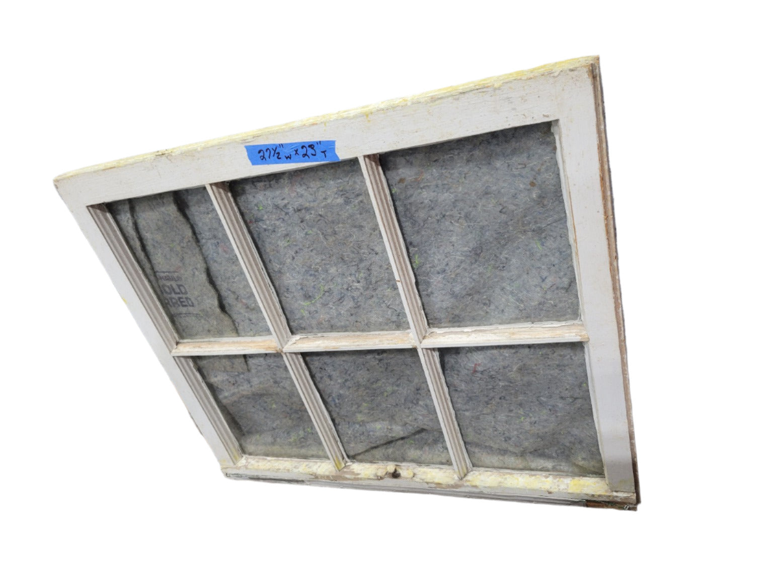 Hand-Painted Antique 6-Pane Window Sash – 27 ½" W x 23" T