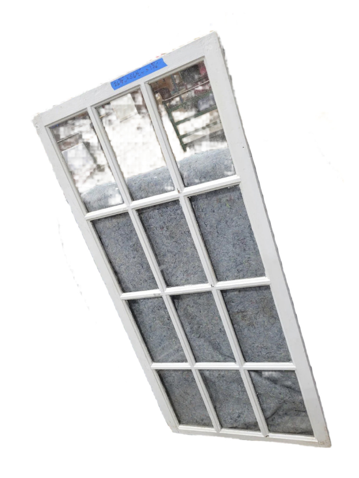 Tall Antique 12-Pane Window Sash – 26 ⅞" W x 56 ½" T x 1 3/16" D