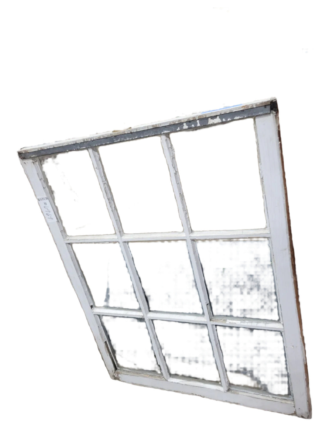Antique 10-Pane Window Sash with Pull – 34 3/8" W x 44" T