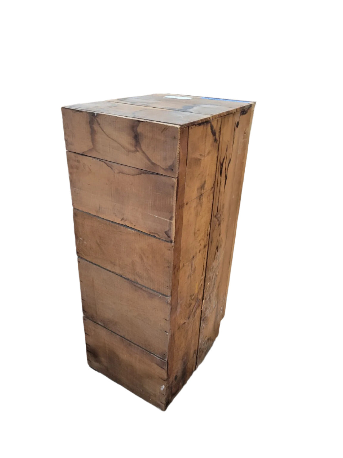 Primitive 5-Drawer Tall Cabinet with Glass Knobs