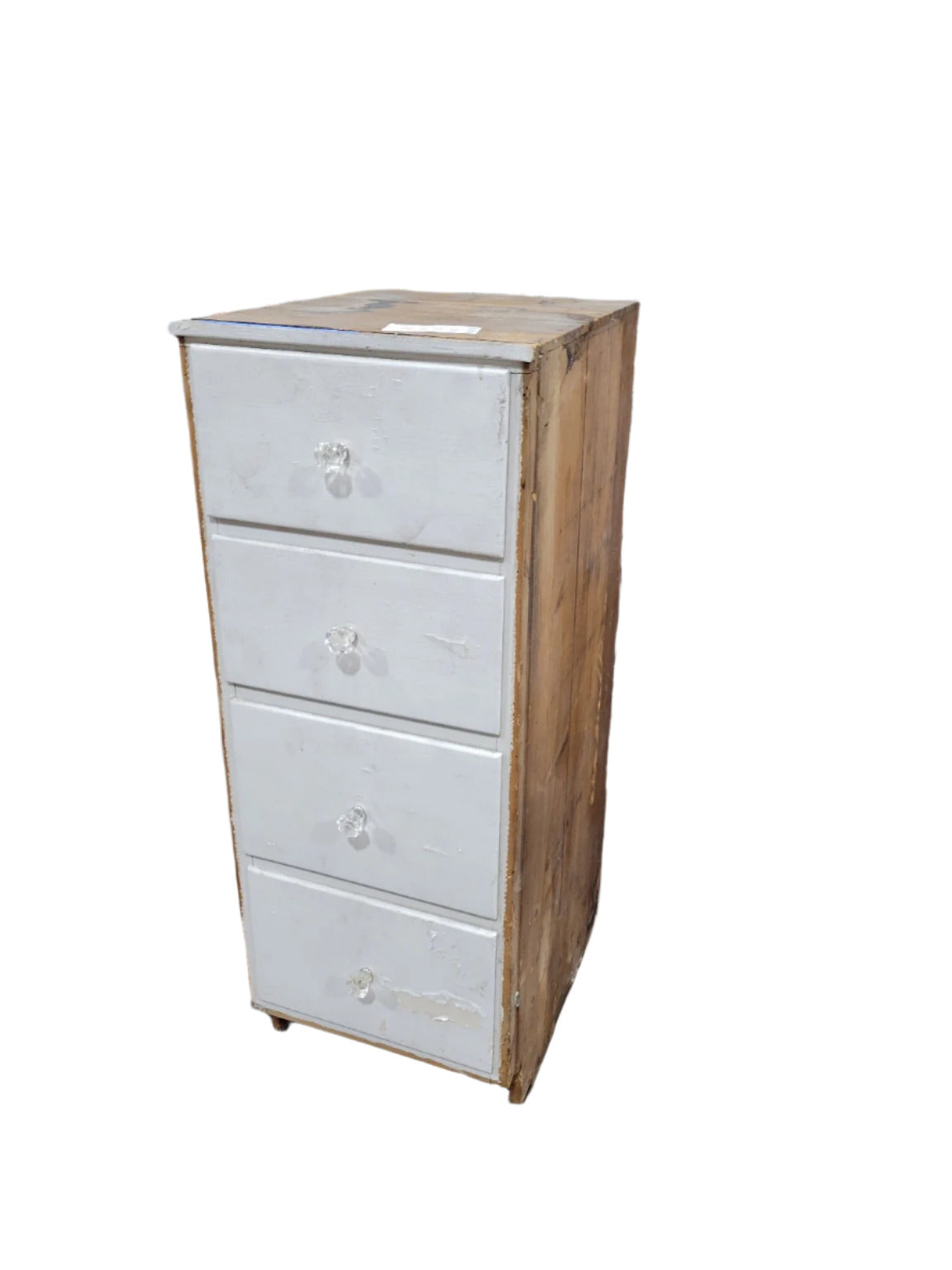 Primitive 5-Drawer Tall Cabinet with Glass Knobs
