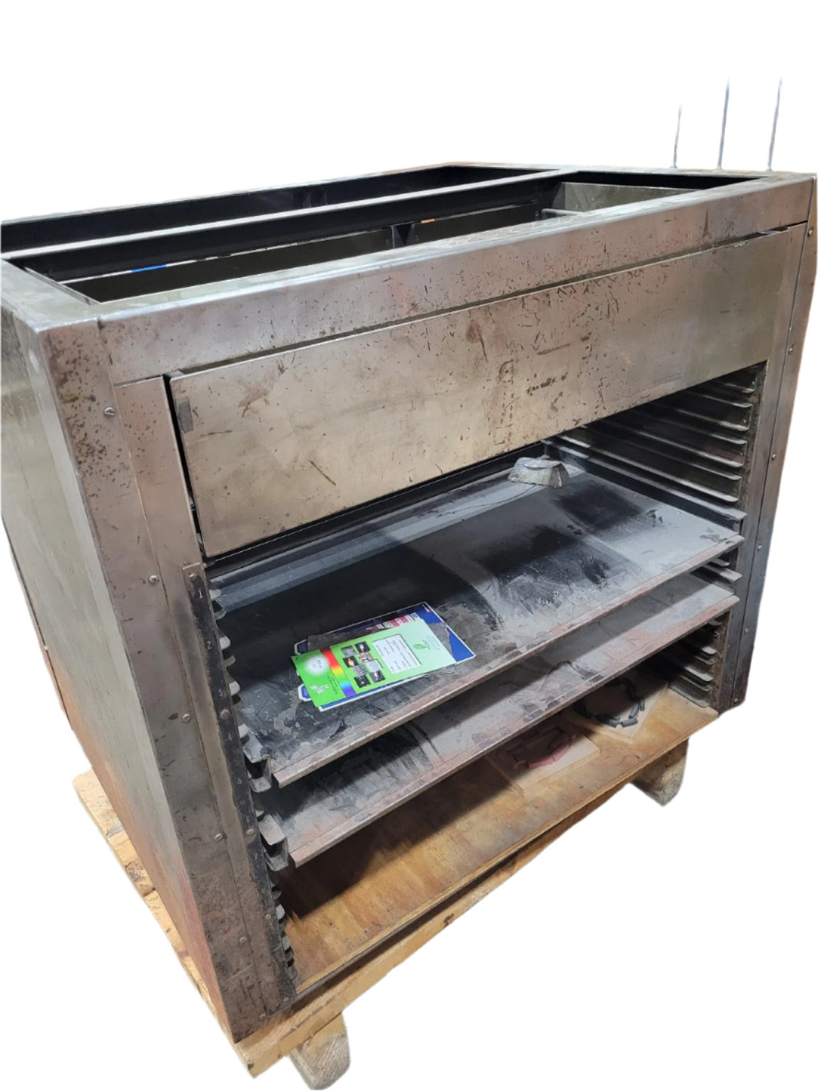 Industrial Steel Pigeonhole Cabinet with ½" Solid Steel Top – 38" Wide Workstation
