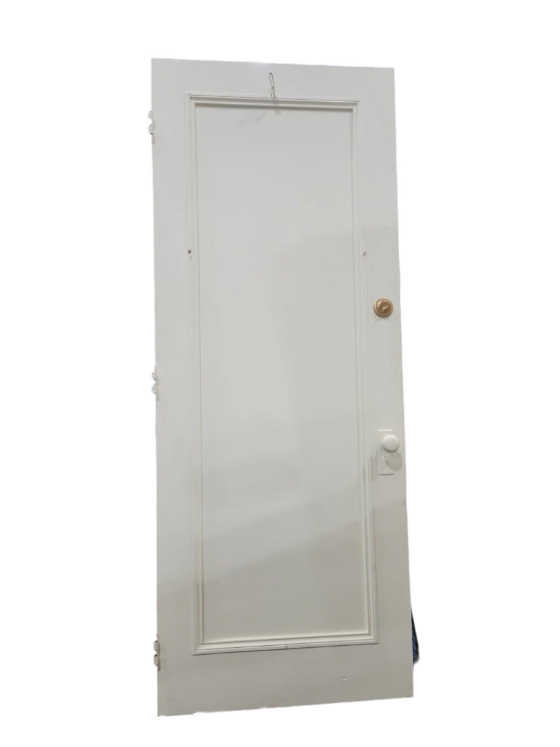 Vintage 1-Panel White Wood Door – 32" x 84"