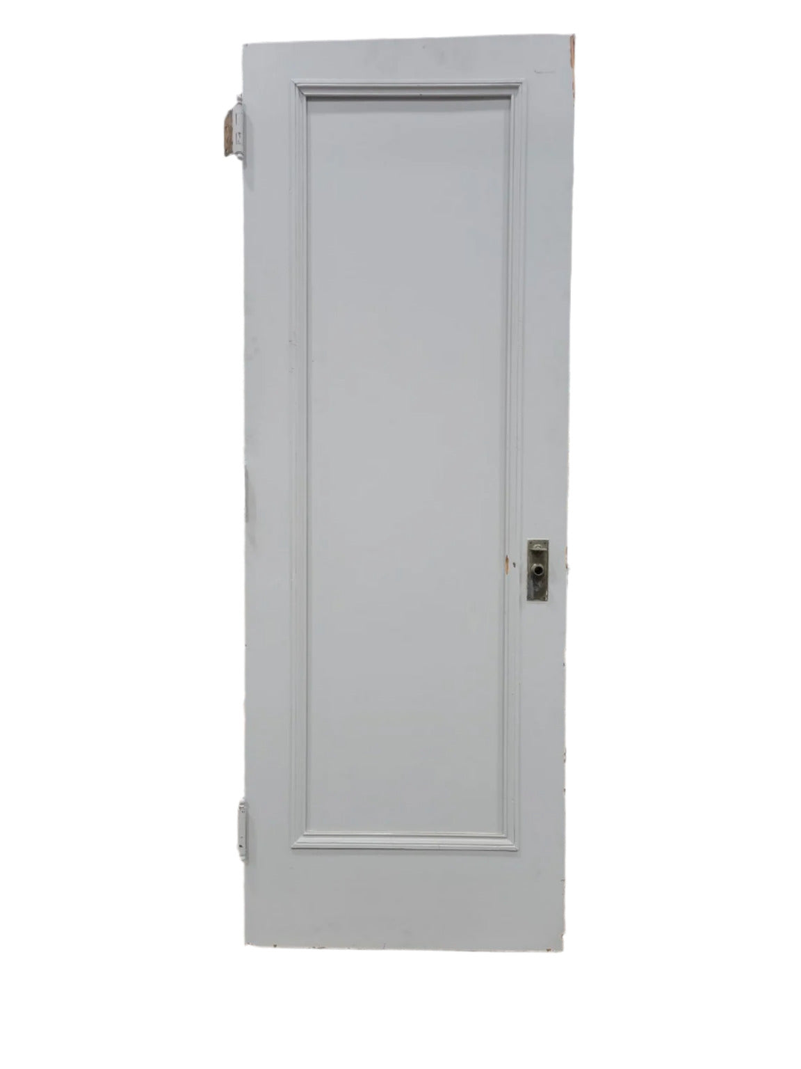 Painted Single-Panel Wood Door with Beveled Molding – 30" x 83 ¾"