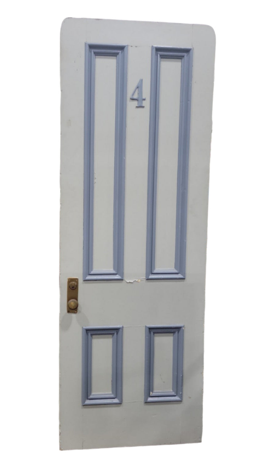 Two-Tone 4-Panel Door with Brass Lockset – 32" x 89 ⅜" (C)