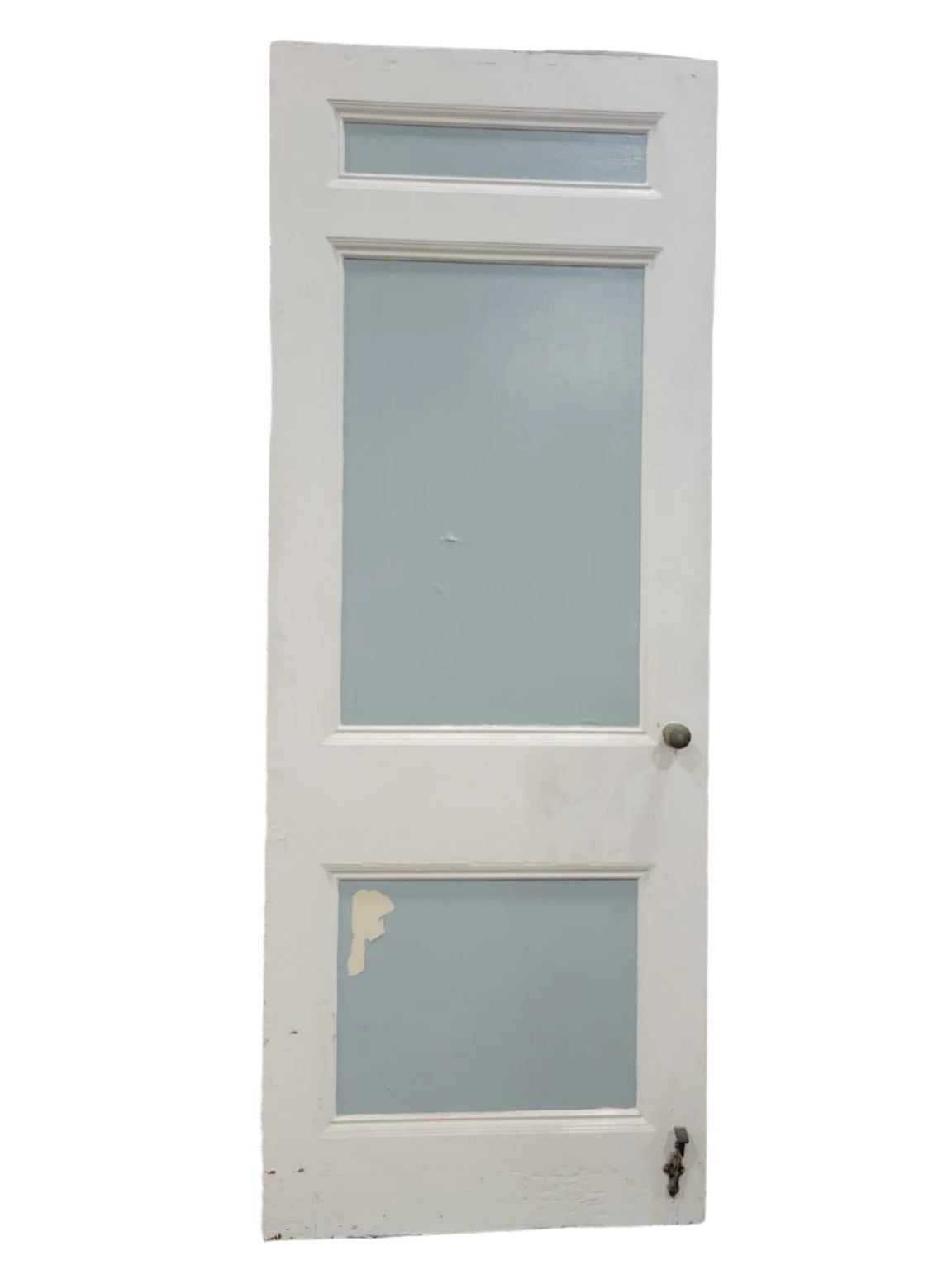 Two-Tone 3-Panel Interior Door with Brass Knob – 32 ¼" x 88 ¾" (J)