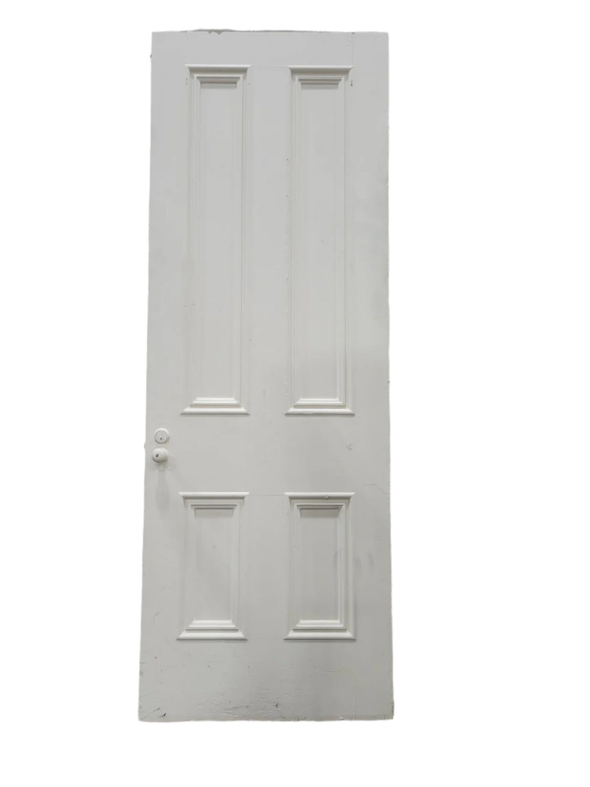 White Six-Panel Interior Door with Painted Hardware – 32" x 89 ¾" (K)