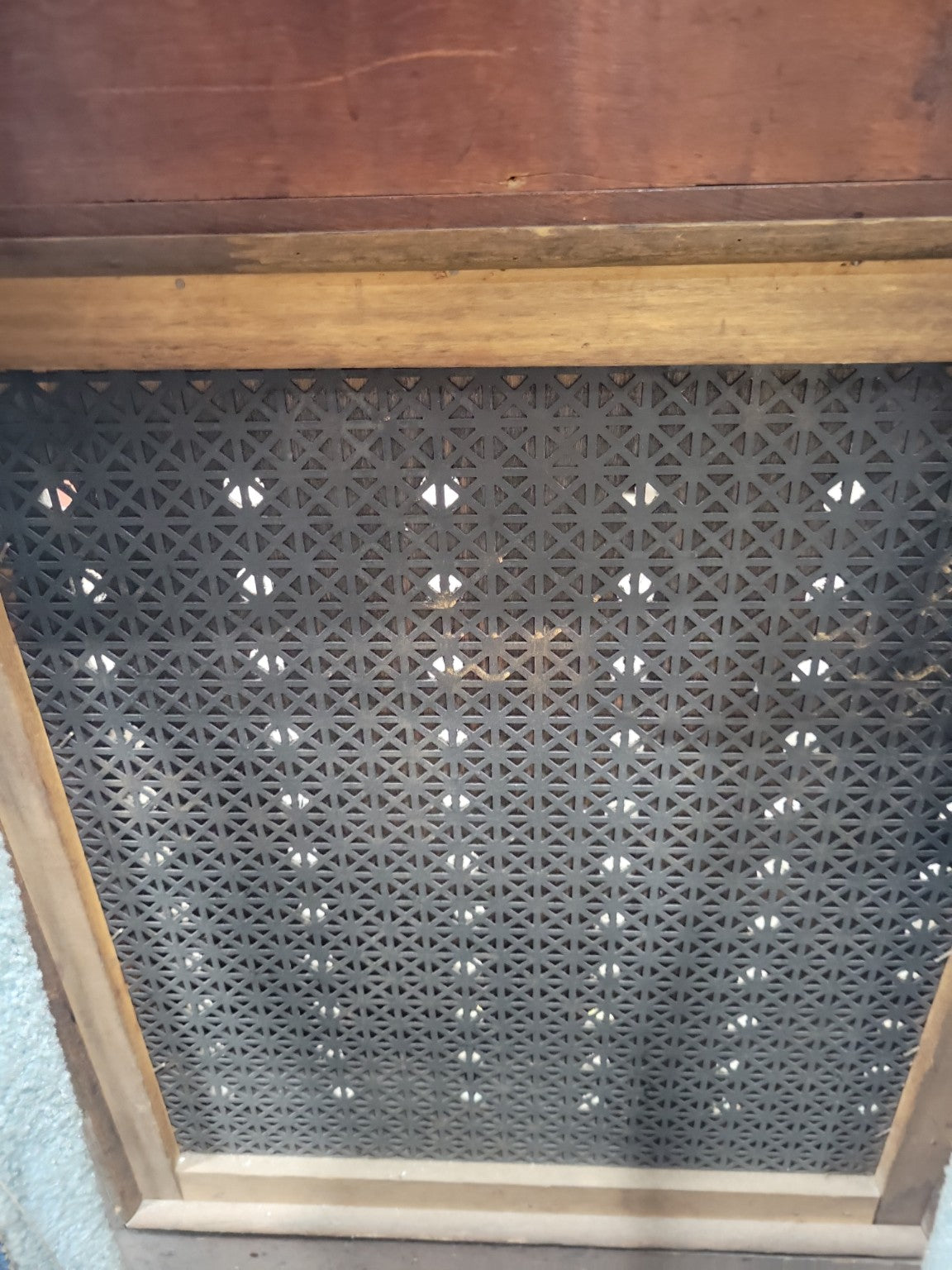 Mahogany-Stained Door with Perforated Metal Panel – 29 ¾" x 83" (M)