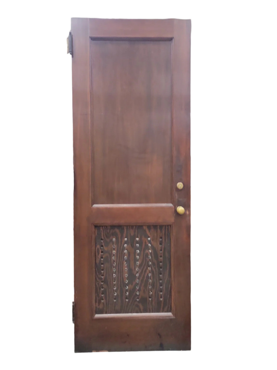 Mahogany-Stained Door with Perforated Metal Panel – 29 ¾" x 83" (M)