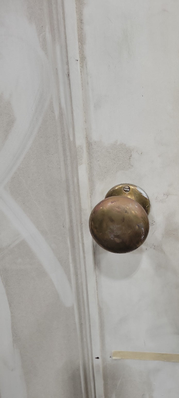 Antique Painted Single-Panel Door with Brass Knob – 35 ⅞" x 84" (W)