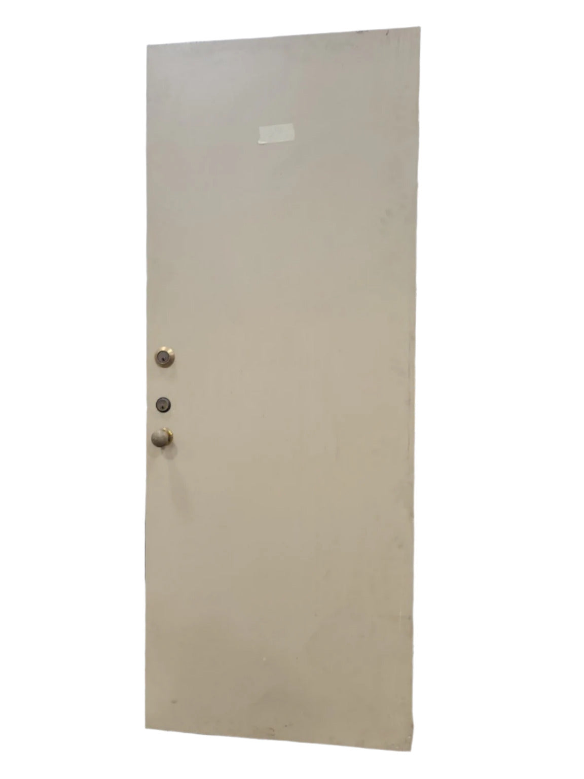 Solid Core Beige Door with Brass Hardware – 32" x 81 ¾" (CC)