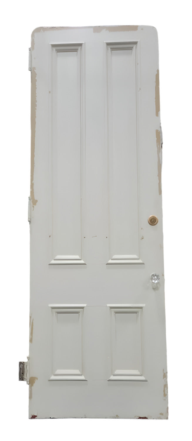 Tall 6-Panel Wood Door with Crystal Knob and Rounded Top Corners– 33 ¾" W x 98" T (KK)