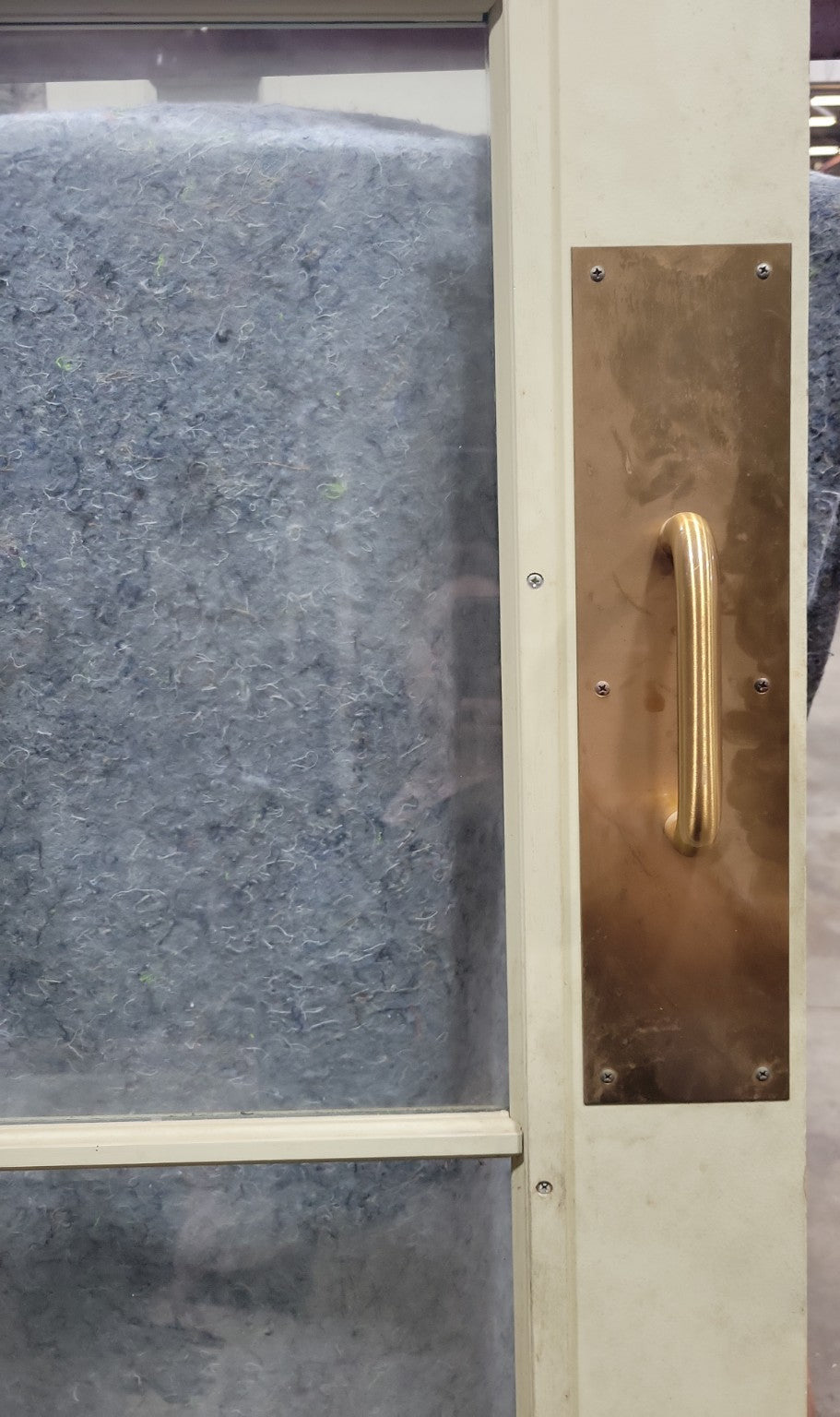 Wood and Glass Entry Door with Brass Pull – 35 ½ W x 8' 2 T (BB)