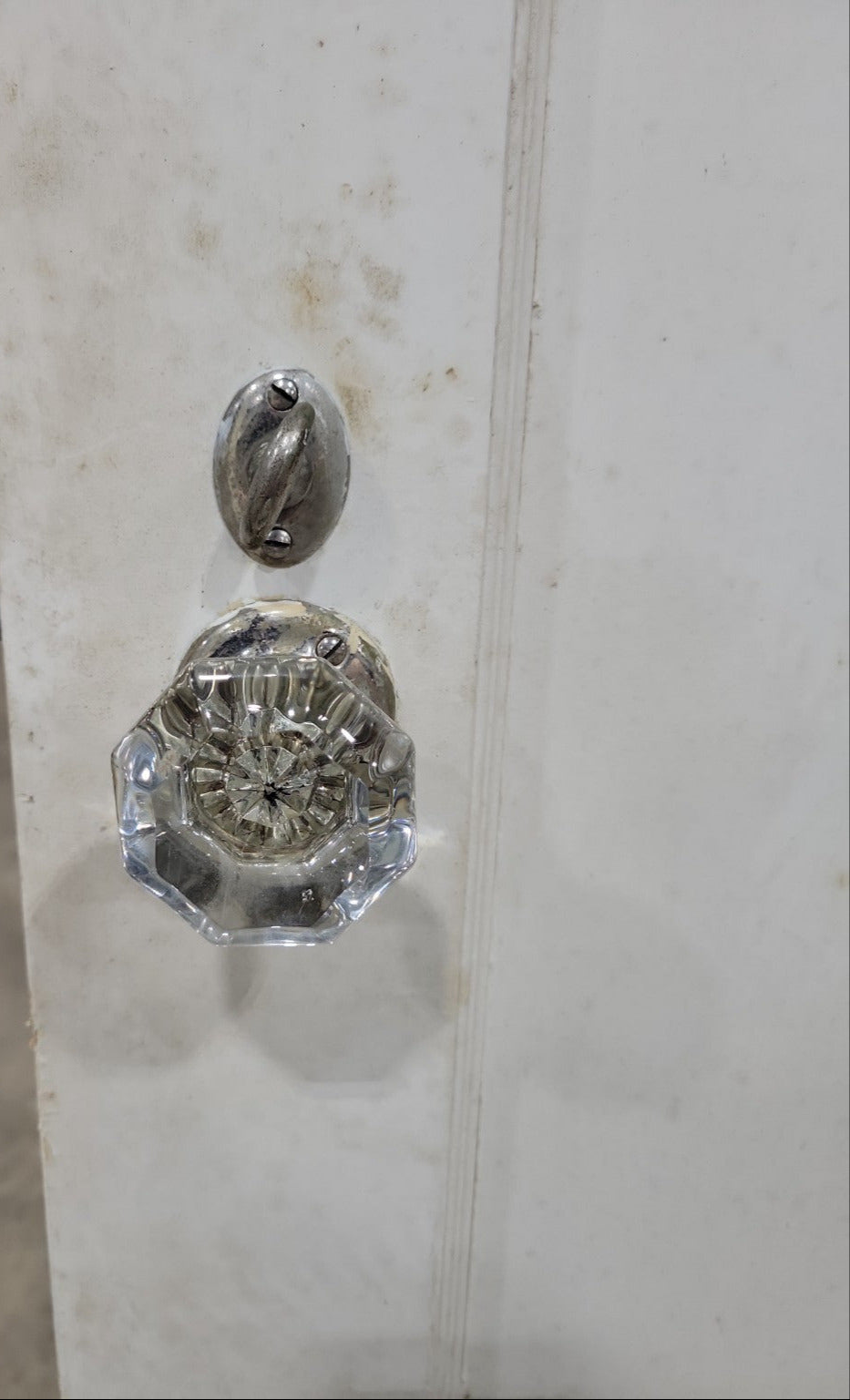 Vintage 2-Panel Painted Wood Door with Glass Knob – 30" x 79 1/2" x 1 ¾"