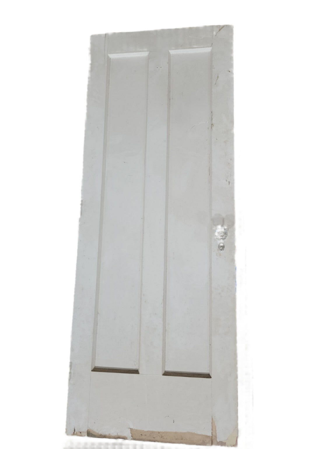 Vintage 2-Panel Painted Wood Door with Glass Knob – 30" x 79 1/2" x 1 ¾"