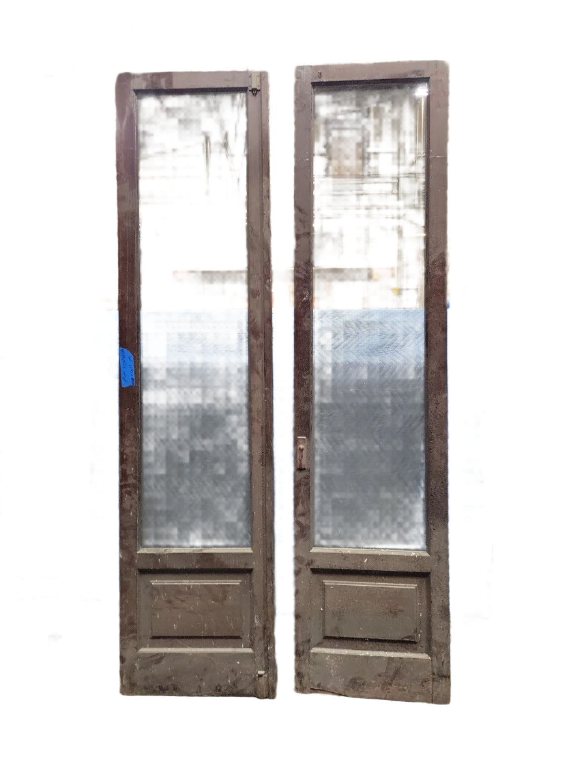 Pair of Tall Wooden Screen Doors with Lower Panels – 19 ¾" W x 89 ¾" H x 1 3/16" D (Each Door)
