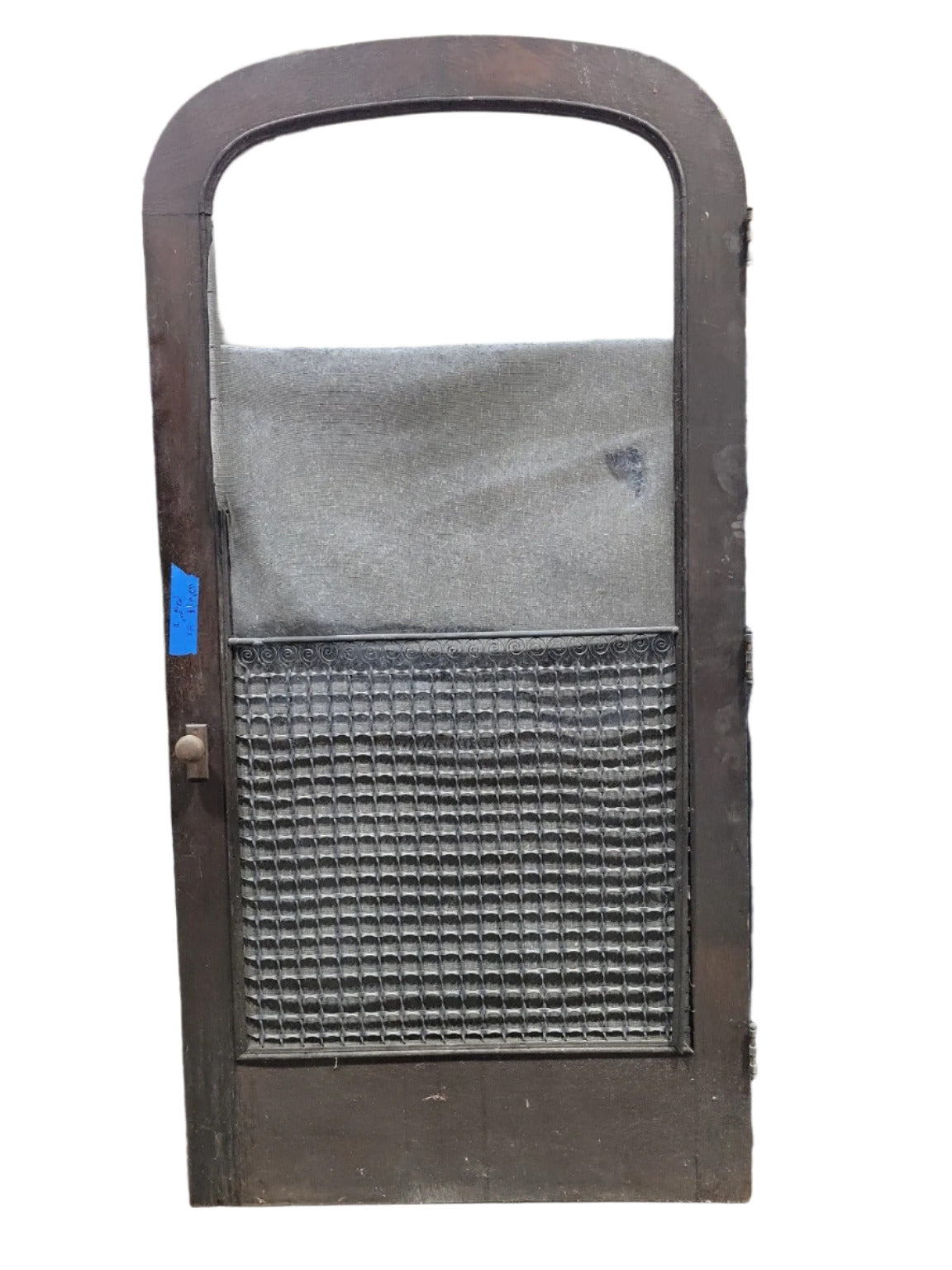 Arched Wooden Screen Door with Ornamental Mesh – 42" W x 91 ½" H x 1 3/16" D
