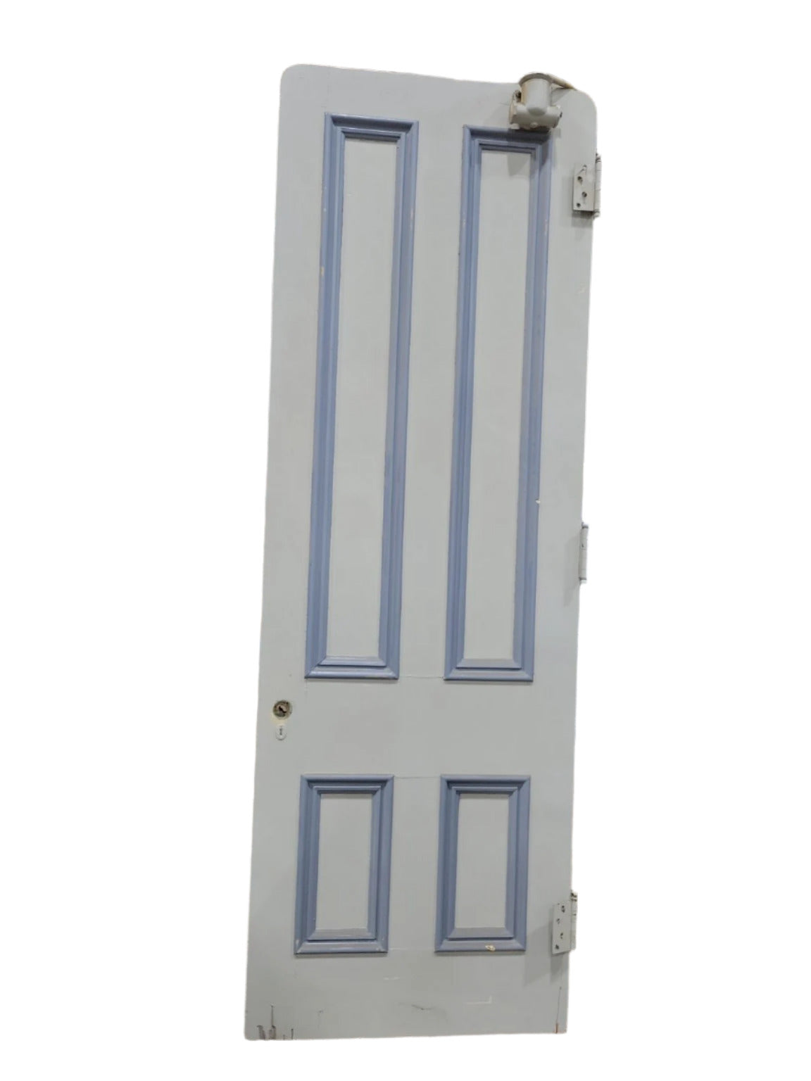 Extra Tall 4-Panel Painted Wood Door with Rounded Upper Corners – 34" W x 100" T (SS)